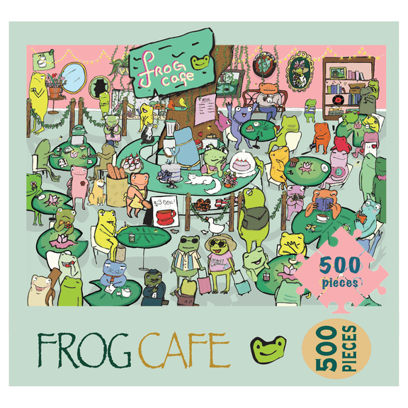 Frog Café 500‑Piece Premium Matte Jigsaw Puzzle – 19.25" x 26.6"