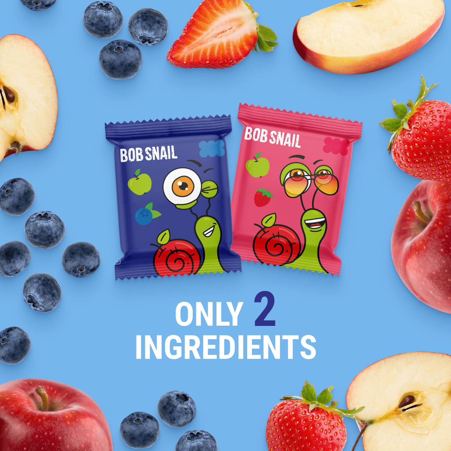 Bob Snail Healthy Snacks Gluten-Free Fruit Roll Ups, 50 ct Family Pack