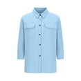 thumbnail image 5 of FAIWAD Button Down Shirts for Women 3/4 Sleeve Collared Blouse with Pockets Dressy Business Casual Work Tops, 5 of 8