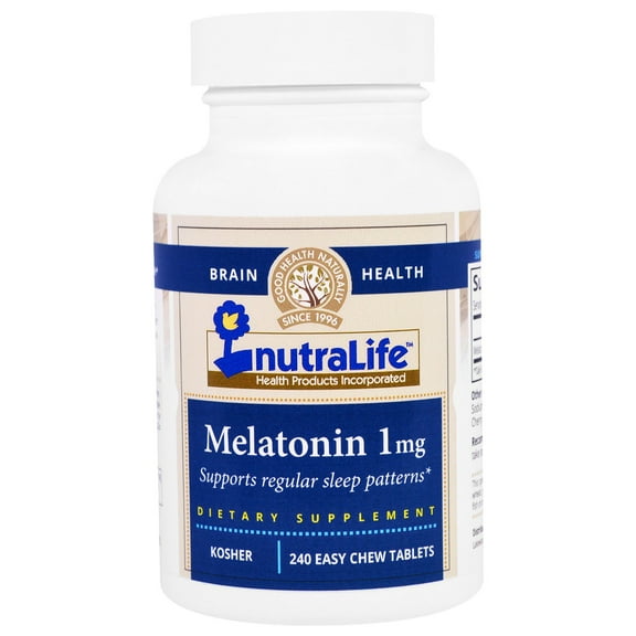 NutraLife Melatonin, 1 mg, 240 Easy Chew Tablets