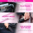 thumbnail image 4 of ThinkLearn Car Vacuum Detailing Kit, Interior Car Cleaning Kit with High Power Handheld Vacuum and 7Pcs Detailing Brush Set, Stylish Women's Pink Car Accessories Bag, 4 of 8