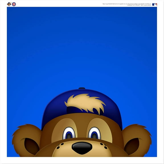 Clark the Cub Chicago Cubs 12'' x 12'' Minimalist Mascot Poster Print