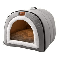 Warm Orthopedic Cat Bed with Removable Cushion, Foldable & Machine Washable, Indoor Tent for Small & Large Cats, Soft Plush Nest