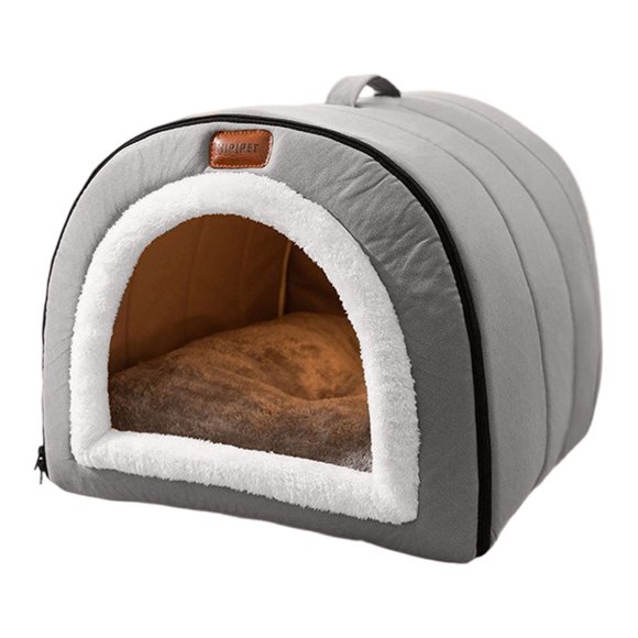 Orthopedic Cat Bed with Deep Support and Removable Washable Cushion for Indoor Use Enclosed Tent Style Warm Sleep for