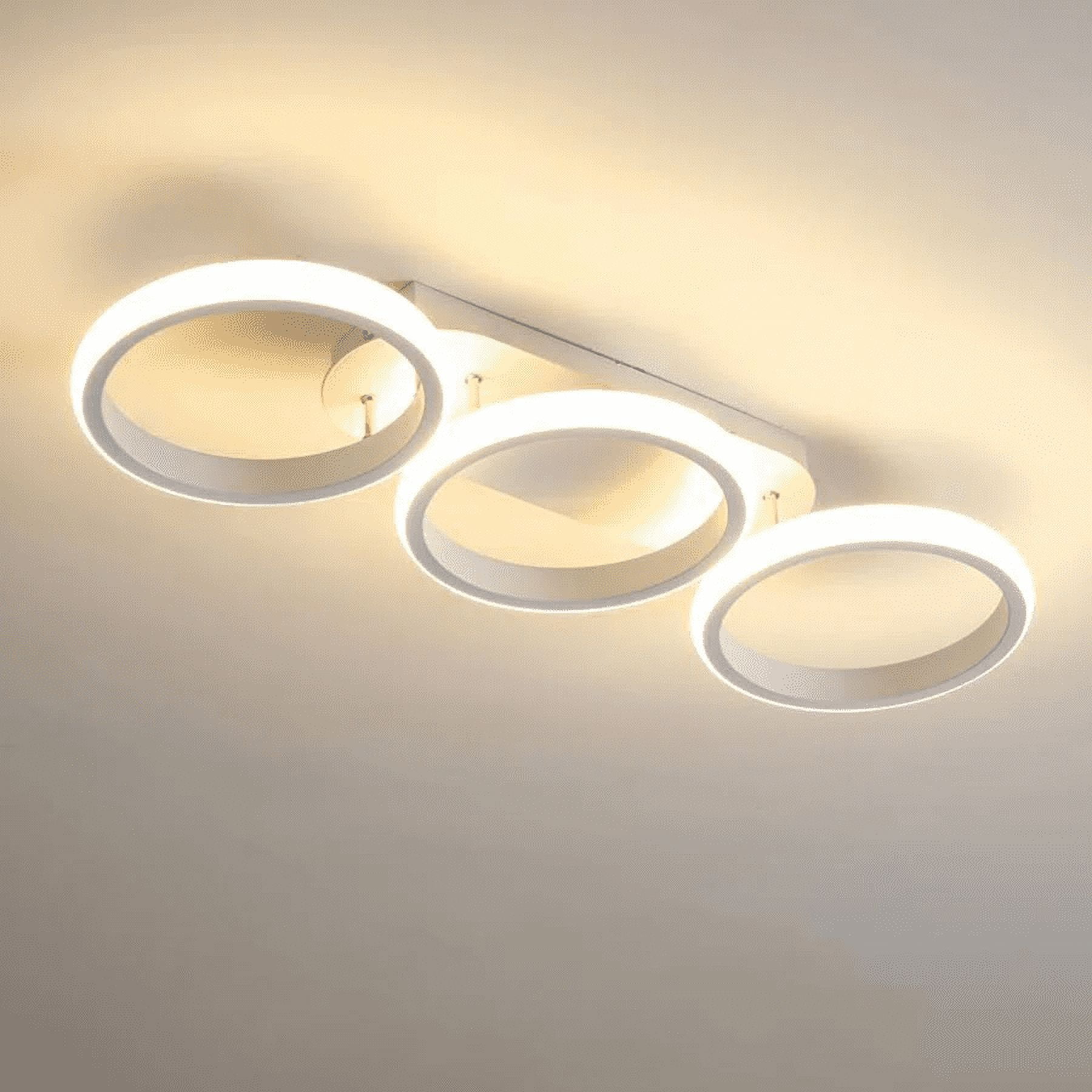 ADISUN 3-Circle Flush Mount Ceiling Light Fixture Modern LED Ceiling Lamp Warm Lights for Hallway, Entryway, Bedroom, Balcony, Aisle, Dining Room, White