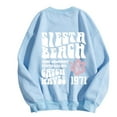 thumbnail image 4 of Daznico Womens Casual Letter Print Crewneck Pullover Hoodless Sweatshirt Fall Long Sleeve Sweatshirts Top Blouse,Sweatshirt for Women-Sky Blue-XXL, 4 of 4
