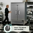 thumbnail image 3 of Coolake 49 Cu Ft Commercial Refrigerator, 54.4" W 2 Door Upright Fridge with 8 Adjustable Shelves, Frost-free Stainless Steel Industrial Reach-in Refrigerator for School Restaurant, 3 of 8