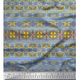 thumbnail image 1 of Soimoi Poly Georgette Fabric Stripe & Moroccan Kaleidoscope Decor Fabric Printed Yard 52 Inch Wide, 1 of 3