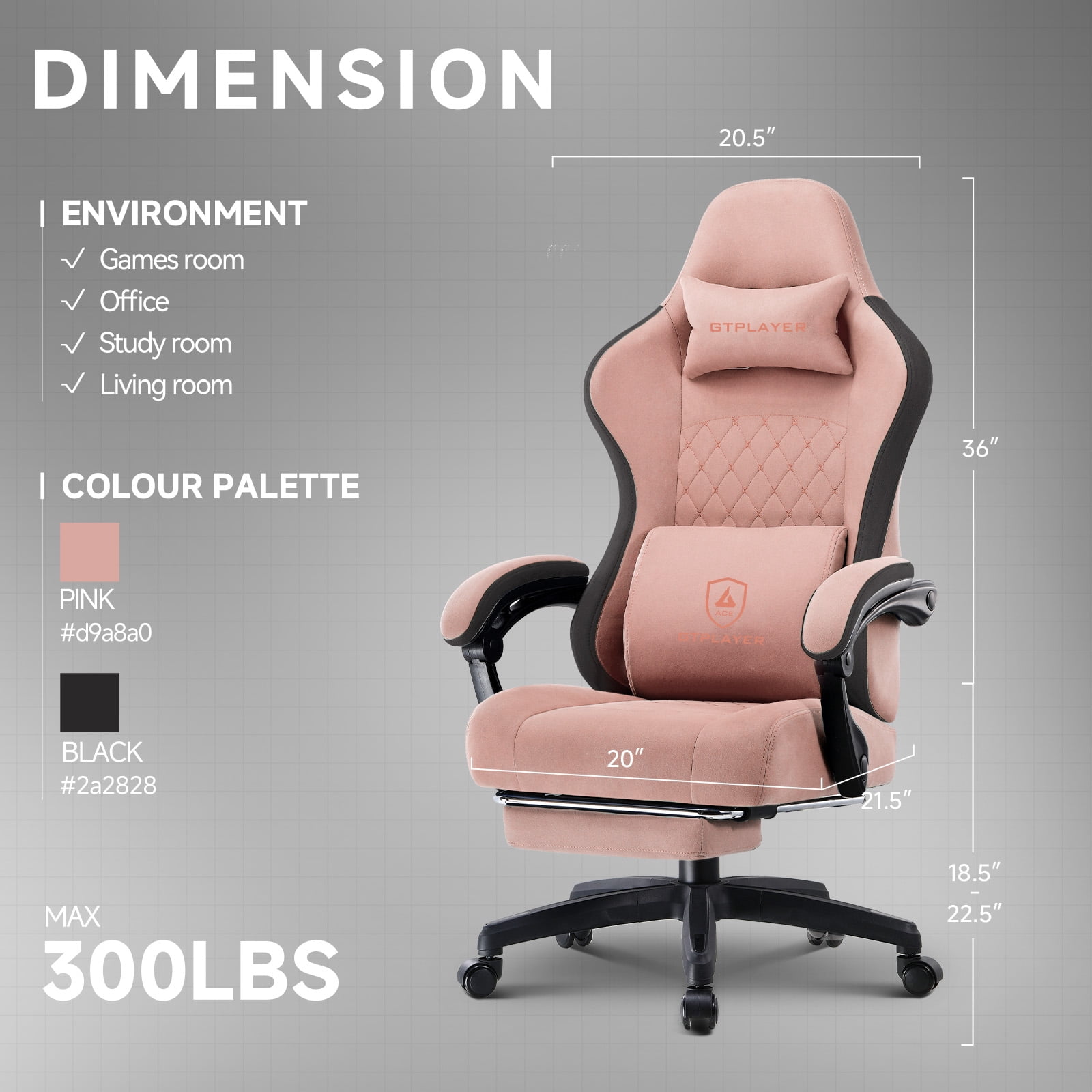 GTPLAYER Ergonomic High Back Pocket Spring Cushion Gaming Chair with Footrest & Linkage Armrests, Orange Black