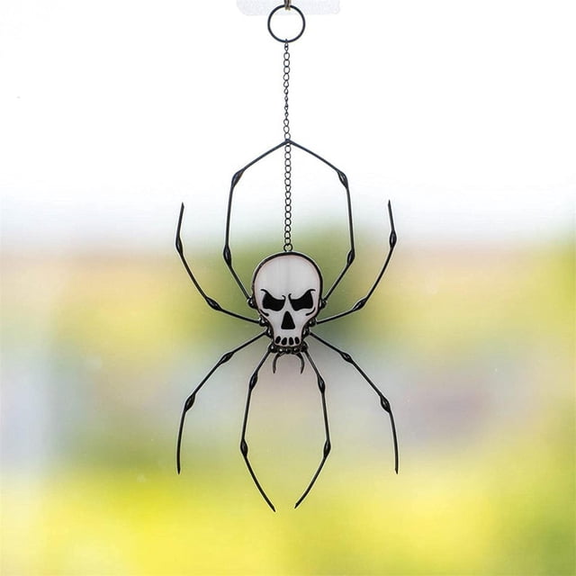 Adorno de ventana de cristal de araña fantasma de acrílico teñido de Halloween Wmkox8yii fhajkh4588