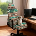 thumbnail image 3 of Jiueut Aztec Tribal Geometric Leopard Print Gaming Chair Cover Set of 4, Stretch Desk Chair Covers with 2 PCS Armrest Cover Removable Computer Chair Slipcovers Anti Dust Furniture Protector, 3 of 7