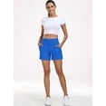 thumbnail image 6 of NELEUS Womens Workout Shorts Wide Leg Yoga Shorts for Women Casual Summer Athletic Short with Pockets,Blue,US Size L, 6 of 7