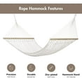 thumbnail image 2 of 2 Person Hammock with Spreader Bars, Rope Hammock with Pad for Outside, 450 LBS Weight Capacity, Light Brown, 2 of 6