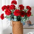 thumbnail image 3 of LShunze Artificial Red Carnations Flowers 1Pcs Silk Cartions Red Flowers with Long Stem for Tall Vase Wedding Bouquets Home Table Centerpieces Floral Arrangements, 3 of 8