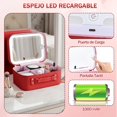 thumbnail image 4 of Cosmetiquera de Maquillaje con Espejo LED 3 Modes, Estuche Portátil de Maquillaje con Bolsa para Brochas, Neceser de Viaje con Divisores Desmontables, Organizador Accesorios Belleza para Mujer, 4 of 4