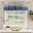 thumbnail image 3 of Blue Beige Valances for Windows, Coastal Wave Modern Abstract Art Light Filtering Kitchen Curtains, Rod Pocket Window Valance Curtains for Living Room Bedroom, 60" W x 18" L, 2 Panels, 3 of 9