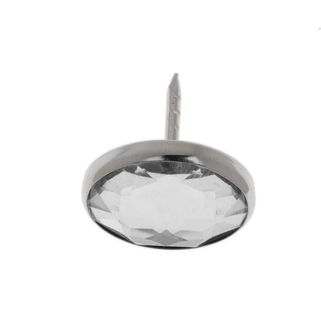 GUOOL 3-12pack 25 Pieces Crystal Sofa Headboard Buttons Upholstery Decoration Silver 10 Pcs