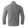 thumbnail image 5 of DHFJKG Mens Jacquard Knit Sweater Jacket Shawl Collar Long Sleeve Button Up Cardigan Outwear Solid Color Knitting Coat Fall Winter Comfort Outerwear, 5 of 6