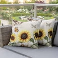 thumbnail image 4 of American Pastoral Style Pillow Covers 2 Pack Flower Sunflower Farm Pillowcase Waterproof Outdoor Throw Pillow Cover for Patio Garden Square Cushion 20”x20”, 4 of 9
