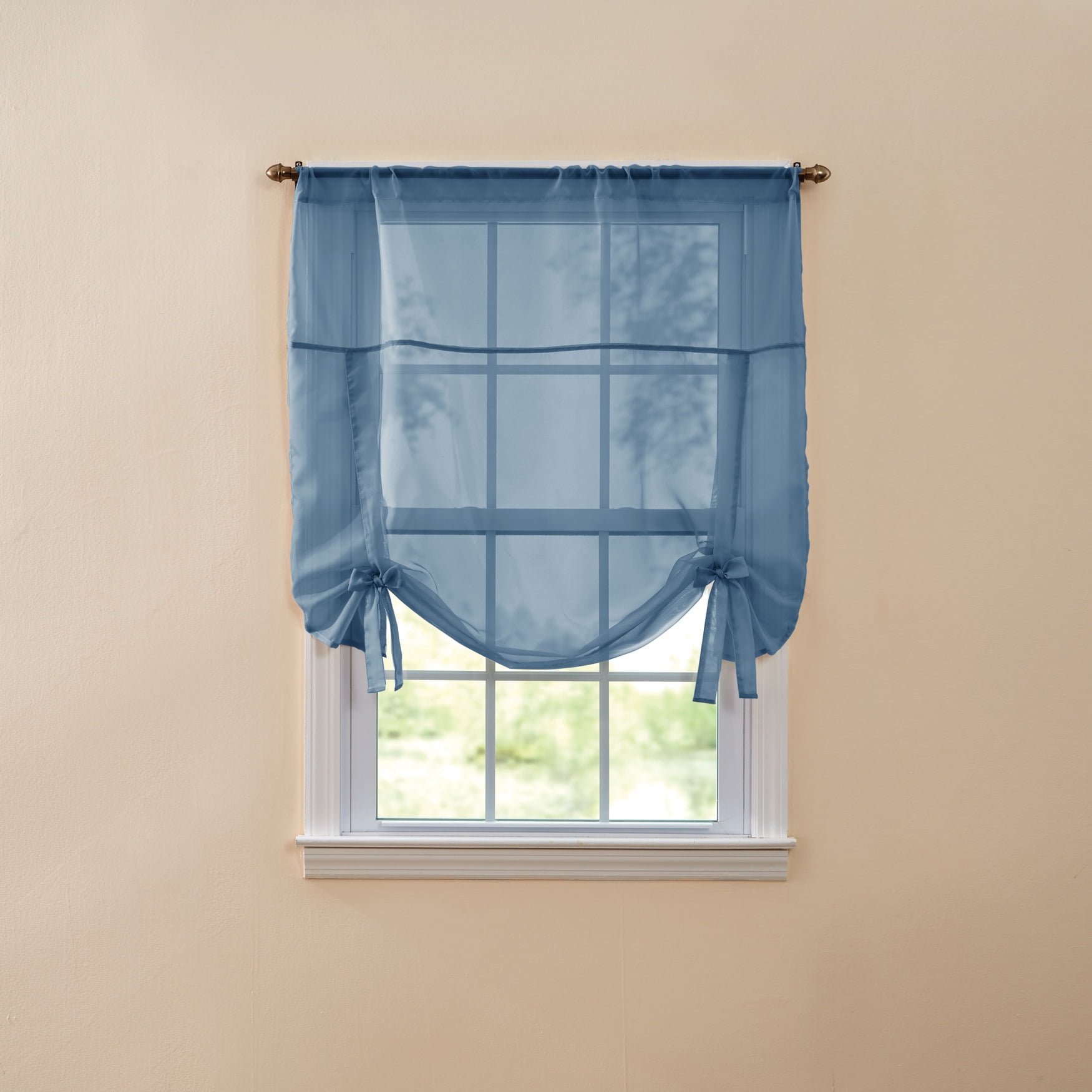 US Sheer Window Bedroom Half Blackout Tie Up Rome Curtain Screen Roman Style 