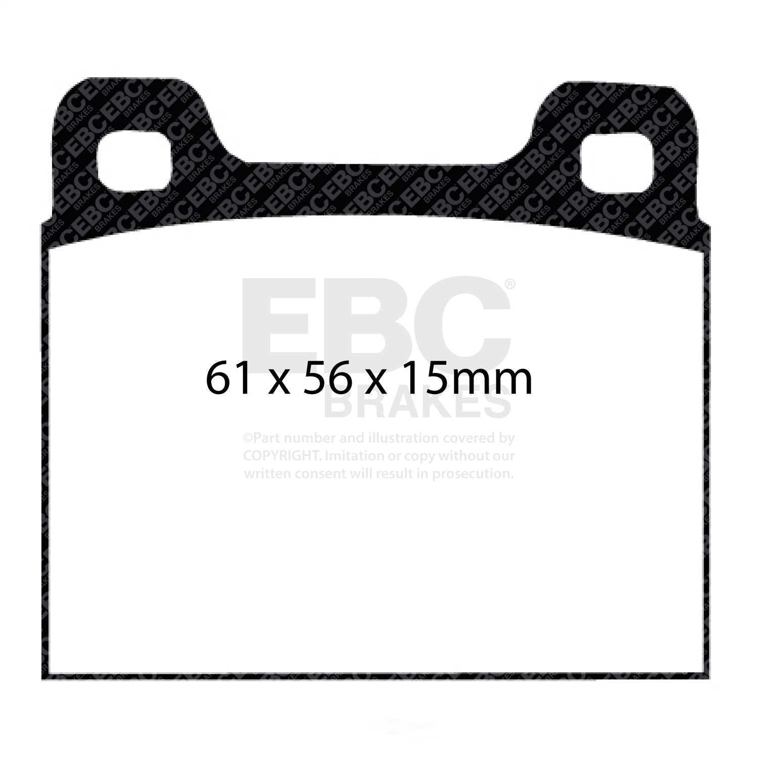 EBC Brakes Redstuff Premium Fast Street Pad For All Engine Sizes Fits select: 1998-2000 VOLVO S70, 1986-1991 MERCEDES-BENZ 560