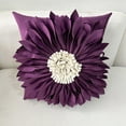 thumbnail image 5 of Latrodar Flower Pillow Cover Sunsunflower Flower Eco-Friendly Material Office Pillow Cover Purple 9.6x9.6 Inch Home Stuff, 5 of 5