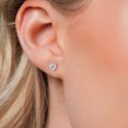 thumbnail image 3 of Gem Stone King 10K White Gold Heart Lab Grown Diamond Stud Earrings for Women | 0.88 Cttw | Gemstone April Birthstone | DEF Color | VVS-VS Clarity | Heart Shape 5MM, 3 of 6