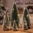 thumbnail image 1 of Small Christmas Tree, Valentines Day Decor, Mini Christmas Tree Set, Desktop Small Pine Tree with Wood Base, Christmas Tree Decoration , Ornament for Valentines Day 5 Trees+1 LED String Light, 1 of 7