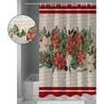 thumbnail image 6 of Christmas Shower Curtain Poinsettia Flower Pine Cone Shower Curtains for Bathroom Decor Berry Christmas Decoration Bath Curtains Sets with Hooks Waterproof, 72x84 in, 6 of 6