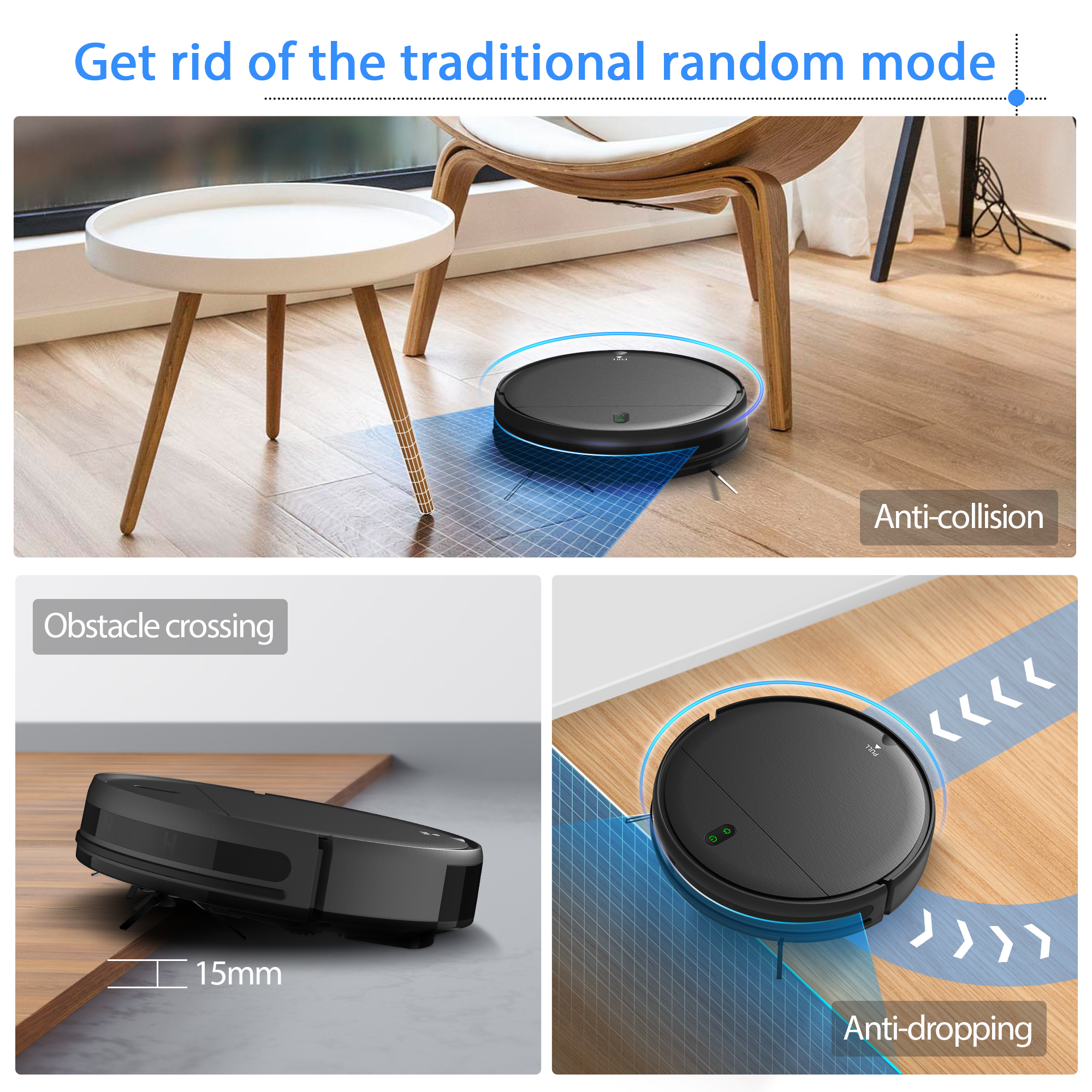 ONSON Robot Vacuum Cleaner, 2 in 1 Robot Vacuum and Mop Combo, With WIFI Connection For Pet Hair, Hard Floor - image 5 of 9