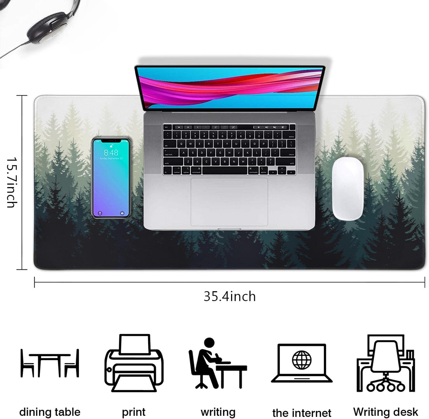 Gaming Mouse Pad, Desk Pad with Non-Slip Base Extended Large Mouse Pad XXL Keyboard Mouse Pad Desk Mat On Top of Desks for Work, Game, Office, Home - Japanese Cherry Blossom (31.5x15.7 in)