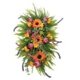 thumbnail image 2 of BKER Spring Summer Fall Front Door Sunflower Floral Teardrop Wreath Floral Wreath For Home Wedding Cottage Mailbox, 2 of 5