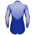thumbnail image 2 of TiaoBug Men Sheer Mesh Dance Shirts Gymnastics Bodysuit Salsa Samba Cha Cha Tango Dance Leotard Blue M, 2 of 7