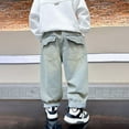 thumbnail image 7 of Tanghaowl Boy's Casual Straight Leg Jeans Loose Denim Pants With Pockets Footed Pants Baby Boy, 7 of 7