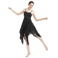 thumbnail image 2 of IBTOM CASTLE Women Lyrical Dance Dress Modern Contemporary Ballet Dancewear Spaghetti Strap Chiffon Flowy Dress XL Black, 2 of 8