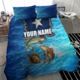 thumbnail image 4 of Texas Flag Fishing Bedding Set with Ocean Fish Graphic and Blue Water, 4 of 7