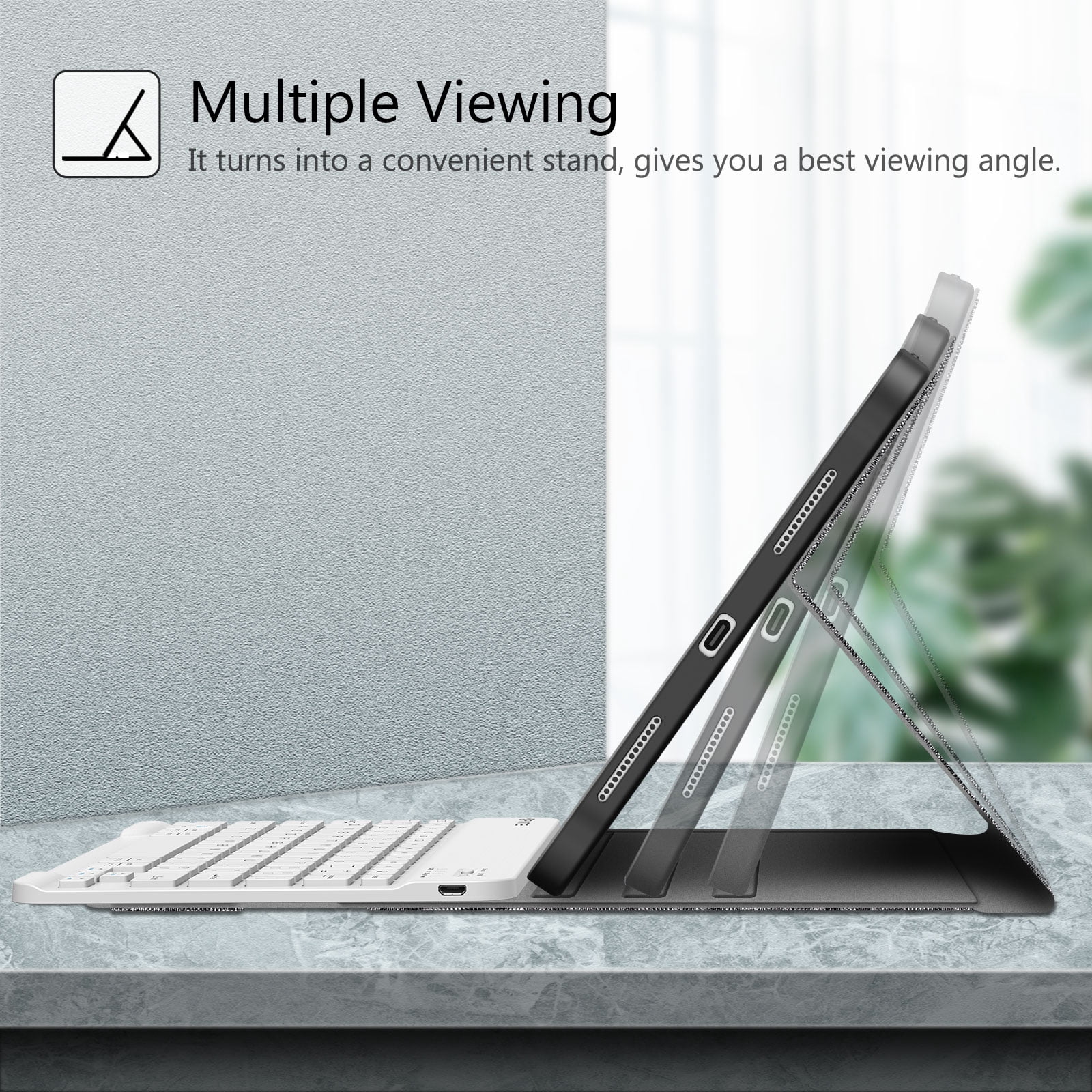 Fintie Keyboard Case for iPad 10th Generation 10.9 Inch Tablet (2022 Release) with Pencil Holder, Gray