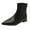 Black, variant on Bmisegm Womens Rain Boots Size 6 Fashion Women Leather Solid Color Autumn Thick Sole Square Heels Zipper Short Booties Pointed Toe Shoes Boots for Women Black 7.5