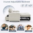 thumbnail image 5 of Bonzy Home 3-in-1 Pull Out Sofa Bed Chair, Soft Fabric Convertible Design with Side Storage, White, 5 of 7