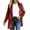 Wine, variant on Women's Soft Velvet Thermal Jacket Cozy Loose Fit Long Sleeve Outerwear With Pockets For Casual Outdoor Fall Winter Fashion