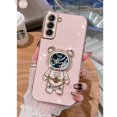 thumbnail image 1 of Funda de teléfono chapada con soporte de oso espacial de arena movediza para Samsung Galaxy S21 S20 FE Note 20 10 Pro S23 S22 Ultra S10 Plus Lite Fivean unisex, 1 of 2