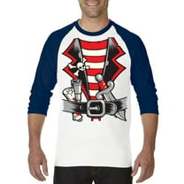 MmF - Mens Raglan Sleeve Baseball T-Shirts, up to Size 3XL - Pirate Costume