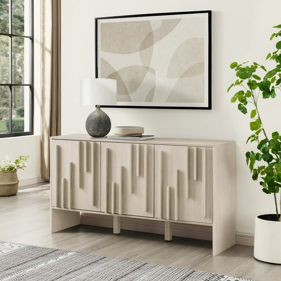 Manor Park Contemporary Vertical-Detailed 3-Door Sideboard