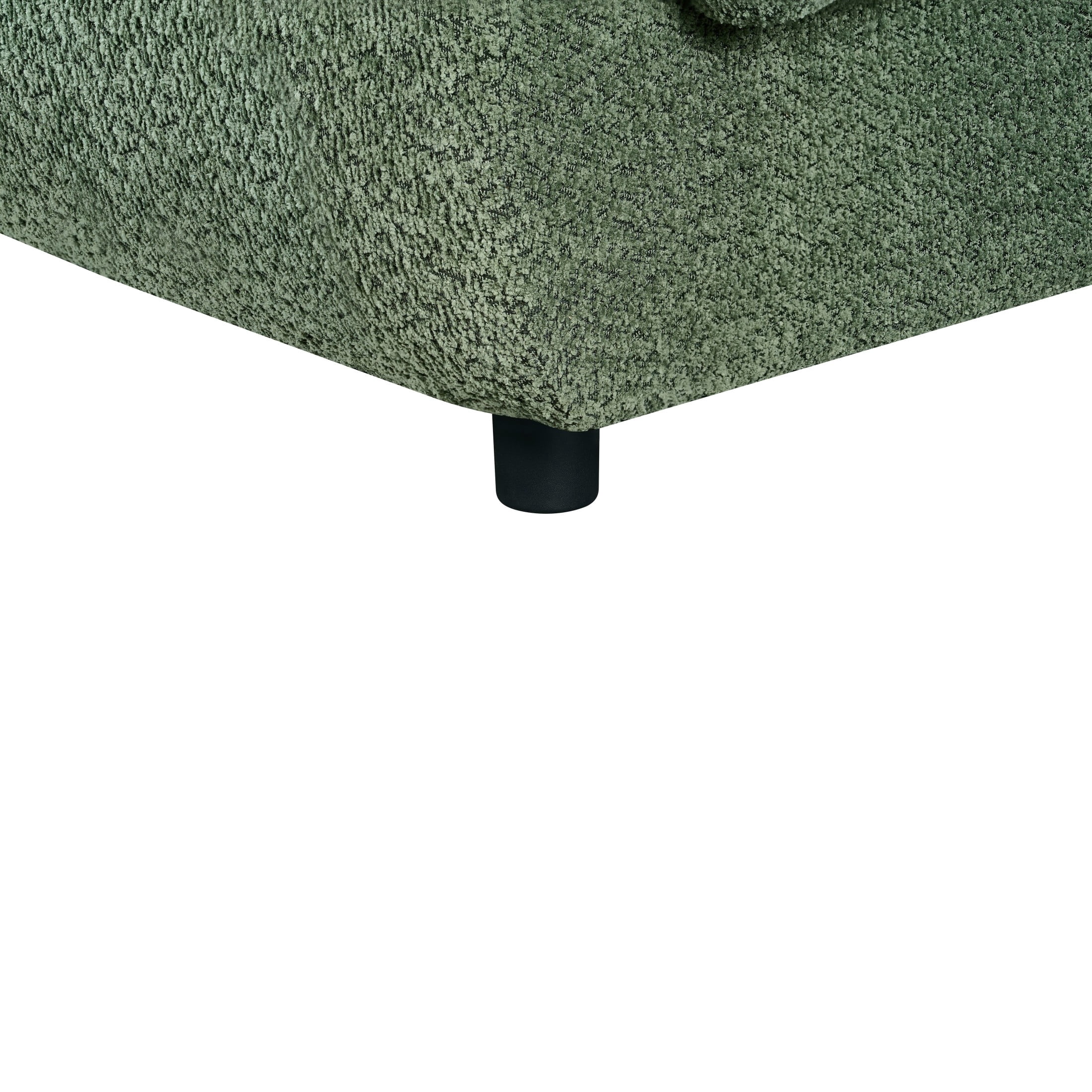 Christopher Knight Home 98.5" Curved Contemporary 3-Seat Sofa with Upholstered Plush Seating, Green