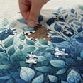thumbnail image 4 of Ambesonne Blue Jigsaw Puzzle, Diagonal Watercolor Leaves Art, Heirloom-Quality Fun Activity for Family Durable Cardboard, 1000 pcs, Teal Blue and White, 4 of 5