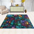 thumbnail image 2 of Yayeee Area Rugs for Living Room 6.7'x4.8' Non Slip Washable Bedroom Floor Carpet, Stained Glass Pattern, 2 of 5