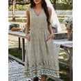 thumbnail image 3 of SHIBEVER Women Sleeveless Dress Summer Floral Bohemian V Neck Button Down Flowy Dresses, 3 of 7
