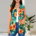 thumbnail image 3 of Chiccall Women's Floral Print Sleeveless Vest Cardigan Open Front V Neck Long Line Layering Waistcoat with Side Pockets, 3 of 8
