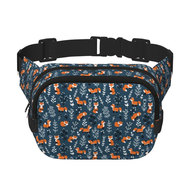 Easygdp Playful Foxes Forest Blues Fanny Packs para Mujeres y Hombres, Bolsa de Cinturón, Bolsos de Cruz para Trabajo/Correr/Senderismo