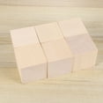 12 Pcs DIY Unfinished Wooden Material Cube Wood Grain Blank Block